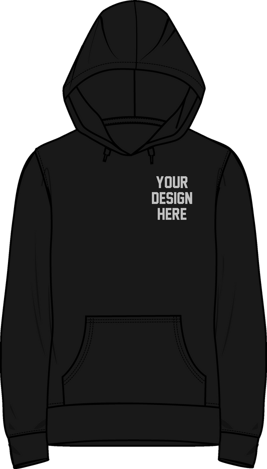 Custom Print Pullover Hoodie (Left Front) [4" width]