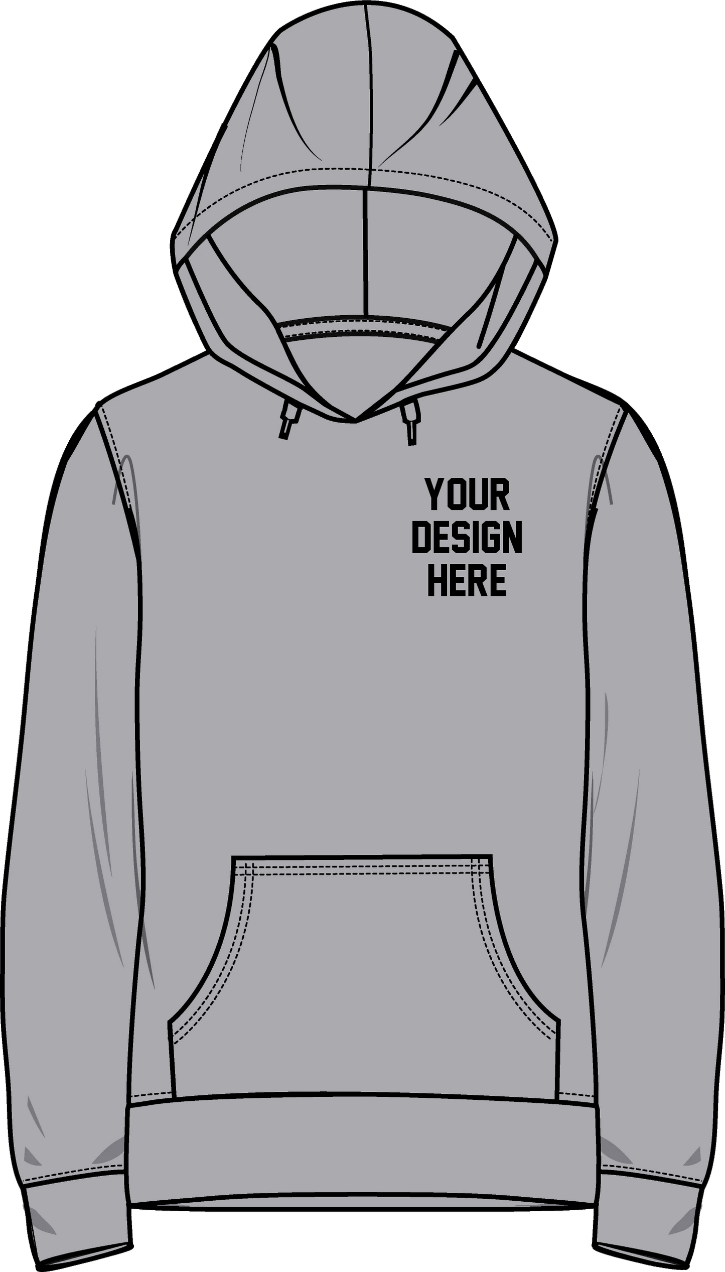 Custom Print Pullover Hoodie (Left Front) [4" width]