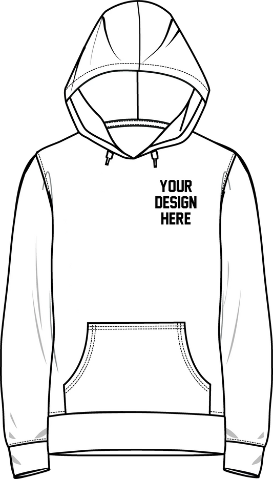 Custom Print Pullover Hoodie (Left Front) [4" width]